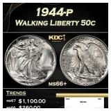 1944-p Walking Liberty Half Dollar 50c ms66+ SEGS