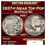 1937-p Buffalo Nickel Near Top Pop 5c ms67+ SEGS