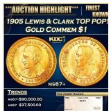 1905 Lewis & Clark Gold Commem Dollar TOP POP! 1 m