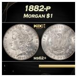 1882-p Morgan Dollar $1 Grades ms62+