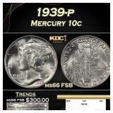 1939-p Mercury Dime 10c ms66 FSB SEGS