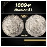 1889-p Morgan Dollar $1 Grades ms64