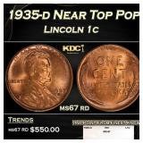1935-d Lincoln Cent Near Top Pop 1c ms67 rd SEGS