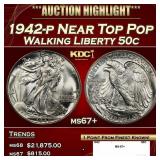 1942-p Walking Liberty Half Dollar Near Top Pop 50