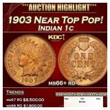 1903 Indian Cent Near Top Pop! 1c ms66+ rd SEGS