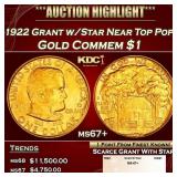 1922 Grant w/Star Gold Commem Dollar Near Top Pop!