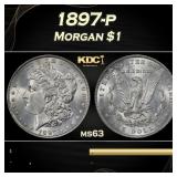 1897-p Morgan Dollar $1 Grades ms63
