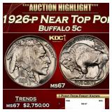 1926-p Buffalo Nickel Near Top Pop 5c ms67 SEGS