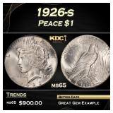 1926-s Peace Dollar $1 Grades ms65