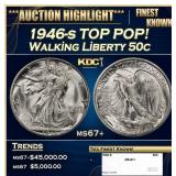 1946-s Walking Liberty Half Dollar TOP POP! 50c ms