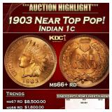 1903 Indian Cent Near Top Pop! 1c ms66+ rd SEGS