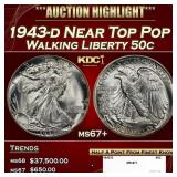 1943-d Walking Liberty Half Dollar Near Top Pop 50