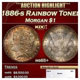 1889-p Morgan Dollar Colorfully Toned $1 ms66+ SEG