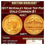 1917 McKinley Gold Commem Dollar Near Top Pop! 1 m