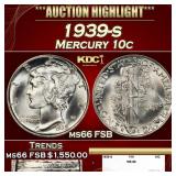 1939-s Mercury Dime 10c ms66 FSB SEGS