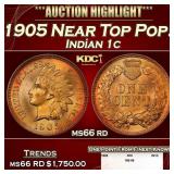 1905 Indian Cent Near Top Pop! 1c ms66 rd SEGS