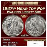 1947-p Walking Liberty Half Dollar Near Top Pop 50