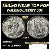 1945-d Walking Liberty Half Dollar Near Top Pop 50