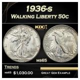 1936-s Walking Liberty Half Dollar 50c Grades ms65
