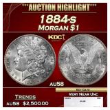 1884-s Morgan Dollar $1 au58 SEGS