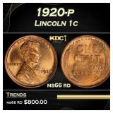 1920-p Lincoln Cent 1c Grades ms66 rd