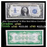 1934 $1 Blue Seal Silver Certificate "Funnyback" G