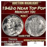 1942-d Mercury Dime Near Top Pop! 10c ms68 FSB SEG