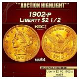 1905-p Gold Liberty Quarter Eagle $2 1/2 ms66+ SEG
