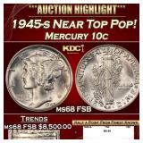 1945-s Mercury Dime Near Top Pop! 10c ms68 FSB SEG