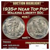 1935-p Walking Liberty Half Dollar Near Top Pop 50