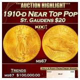 1910-d Gold St. Gaudens Double Eagle Near Top Pop