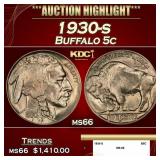 1930-s Buffalo Nickel 5c ms66 SEGS