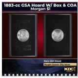 1882-cc Morgan Dollar GSA Hoard W/ Box & COA $1 Gr