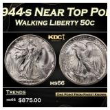 1944-s Walking Liberty Half Dollar Near Top Pop 50