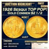 1926 Sesqui Gold Commem TOP POP! $2 1/2 ms67 SEGS