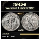 1945-s Walking Liberty Half Dollar 50c Grades ms66