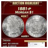 1881-p Morgan Dollar $1 ms66+ SEGS