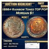 1887-o Morgan Dollar Toned Near Top Pop $1 ms65+ S