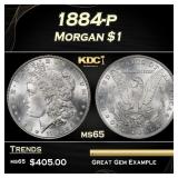 1884-p Morgan Dollar $1 Grades ms65