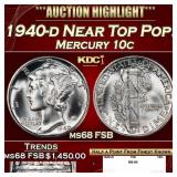 1940-d Mercury Dime Near Top Pop! 10c ms68 FSB SEG