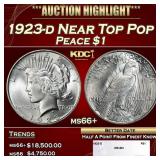 1923-d Peace Dollar Near Top Pop $1 ms66+ SEGS
