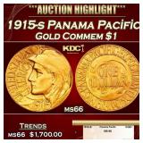 1915-s Panama Pacific Gold Commem Dollar 1 ms66 SE