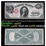 1917 $1 Large Size Legal Tender Note Grades Select