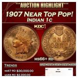 1907 Indian Cent Near Top Pop! 1c ms66+ rd SEGS