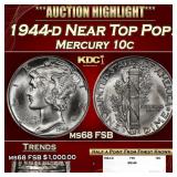 1944-d Mercury Dime Near Top Pop! 10c ms68 FSB SEG