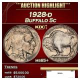 1928-d Buffalo Nickel 5c ms65+ SEGS