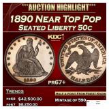 1909-p Barber Half Dollars Near Top Pop 50c ms66+