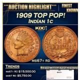 1909 Indian Cent TOP POP! 1c ms67+ rd SEGS