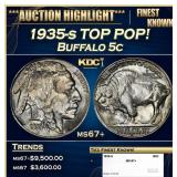 1935-s Buffalo Nickel TOP POP! 5c ms67+ SEGS