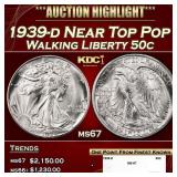 1939-d Walking Liberty Half Dollar Near Top Pop 50
